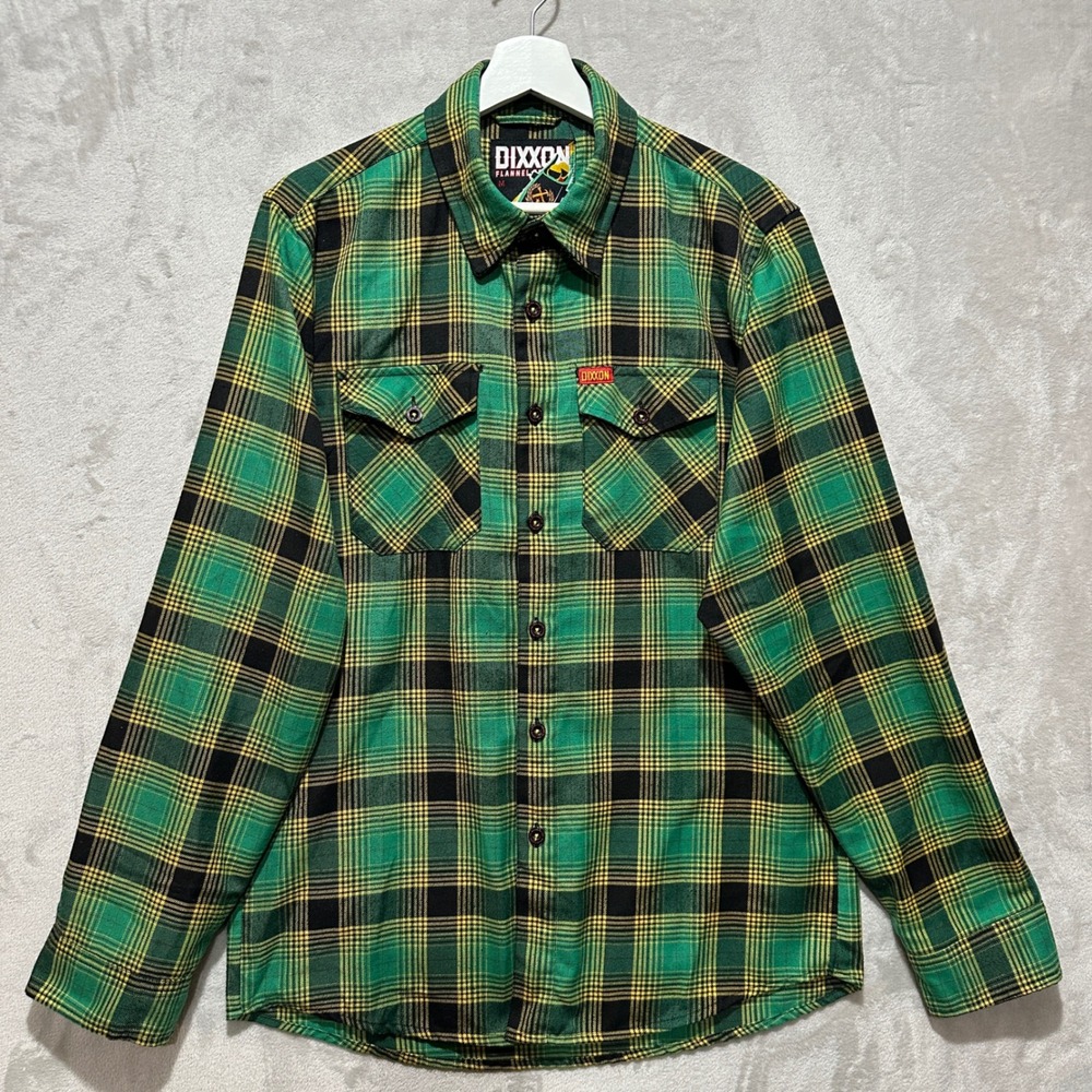 Dixxon Flannel Co Cool Runnings Mens Medium Green Plaid Button Up Shirt